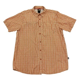 Camisa The North Face Cuadros Naranja Para Hombre L Manga Corta Nylon/Lyocell Abotonada - Imagen 1 de 11