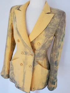 Escada vintage 4 6 wool angora jacket blazer green purple pink gray tie dyed 36 - Picture 1 of 9