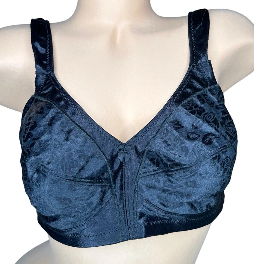 Sujetador Bobbie Brooks Sin Alambres Cómodo Satén Cobertura Completa Negro Satinado 38C Foto 1 de 4
