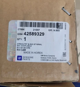 Genuine GM Side Curtain 42589329 Chevy Spark 17-22 RH Right Rail OEM NEW - Picture 1 of 4