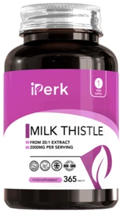 iperk Milk Thistle Tablets | 80% Silymarin High Strength | 365 Tablets