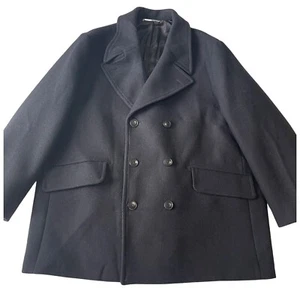 Abrigo Ted Baker Flasby Negro Doble Pecho Hombres 7 (Se Ajusta Como 2XL) Lana Blen - Imagen 1 de 21