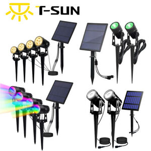 Solar Powered LED Spot Lights Outdoor Garden Security Pathway Landscape Lamp US