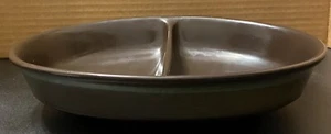 Franciscan Madeira Divided Vegetable/Serving Dish Bowl USA Brown Green Vintage - Picture 1 of 8