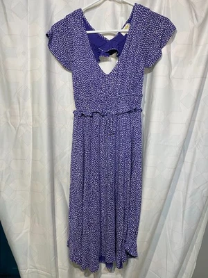 Anthropologie Maeve Vestido de punto morado y blanco con corte trasero Talla XS Foto 1 de 4