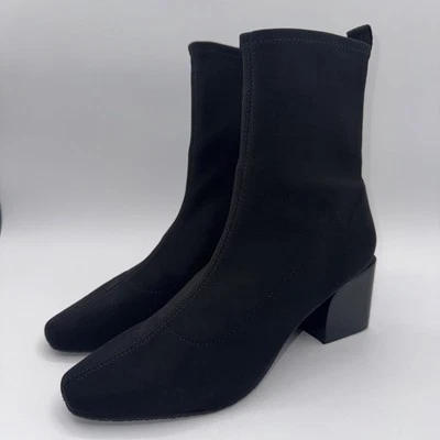 Botas Donald Pliner Angel femininas tamanho 7 preto crepe elástico - Imagem 1 de 4