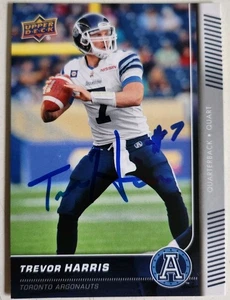 Trevor Harris Signed 2015 Upper Deck CFL Football card #84 Toronto Argonauts - Picture 1 of 2
