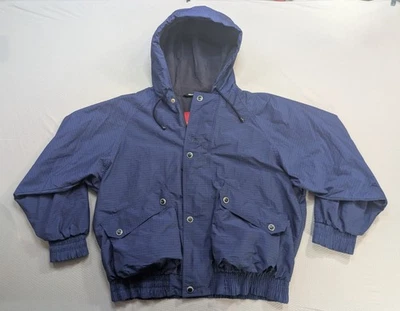 ВИНТАЖНЫЙ Helly Hansen куртка мужчин M синий бомбардировщик парусный лыж ветровка 90-х - Изображение 1 из 4