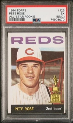 1964 Topps #125 Pete Rose All-Star Rookie PSA 5 (MC) Rojos Foto 1 de 2