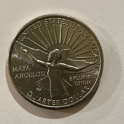 2022-P Maya Angelou Quarter Dollar Uncirculated From US Mint Roll. - Image 1 of 2