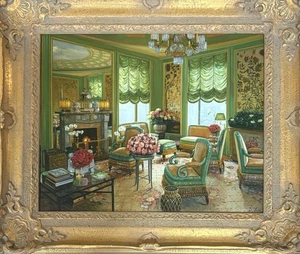 S.H Lee Original Ölgemälde des aufgeführten Künstlers "Wohnzimmer" - Bild 1 von 5