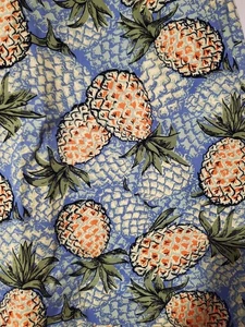 Talbots Pineapple Print Cotton Skirt Size 8 With Pockets Preppy Back Zipper - Picture 1 of 6