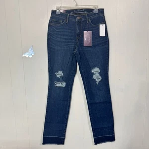 Gloria Vanderbilt Damen Slim Straight Leg Mid Rise Distressed Jeans Größe 6 Neu - Bild 1 von 14