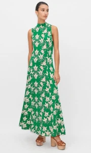 ME+EM Maxikleid 10 38 grün Tulpe Blumen hochgeschlossen Jersey Stretch Anlass Boho - Bild 1 von 12
