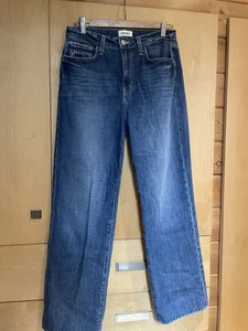 L'Agence Hight Rise Jeans Wide Legs Trenton Dark Wash Cotton Size 27 - Picture 1 of 6