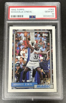 SHAQUILLE O'NEAL 1992 TOPPS #362 CARTÃO DE NOVATO PSA 10 GEM MINT MAGIC, LAKERS HOF - Imagem 1 de 2