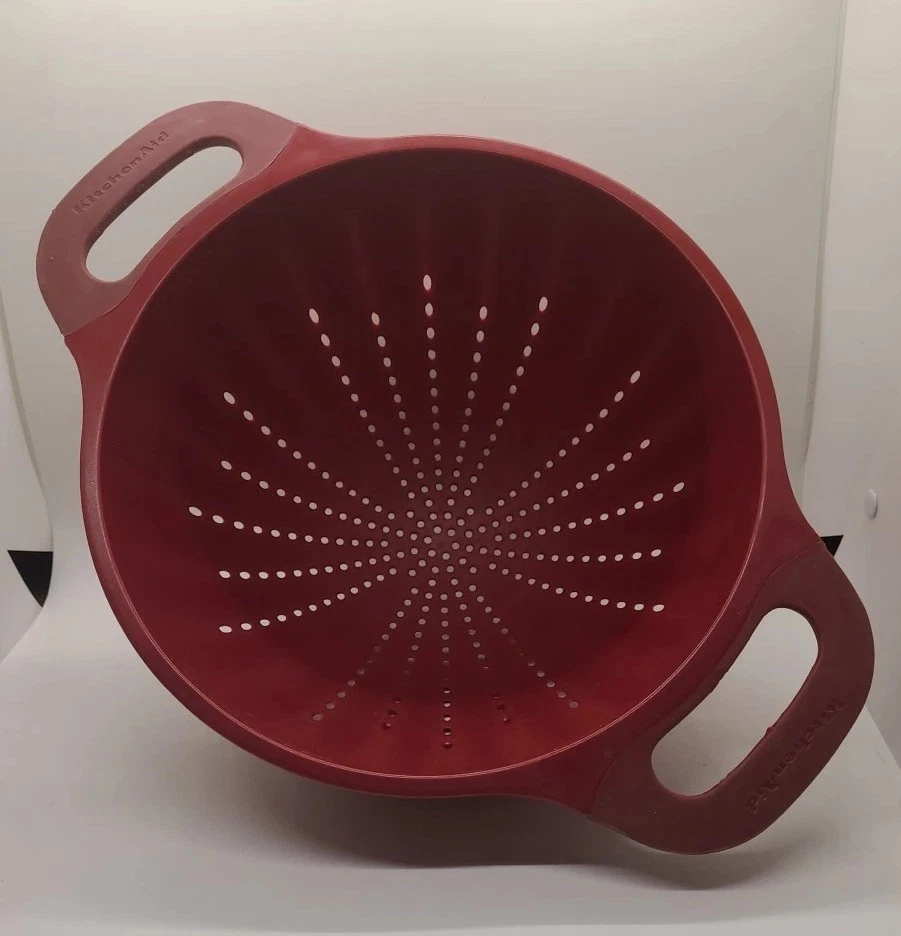 KitchenAid 5 Quart Colander Pink Sangria Dishwasher safe Red Sturdy Well Made - Image 1 of 4