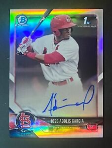 2018 Bowman Chrome Jose Adolis Garcia 1st Refractor Autograph RC Auto #497/499