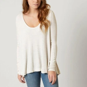 We The Free People Malibu Thermo Top Oatmeal Heather Damen Lg Strand Coverup - Bild 1 von 9