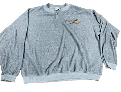 Camisa Henley De Colección Artesanos Sunsche Designs Para Hombres XL Faisán Bordado Terry Foto 1 de 4