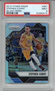 2016 PANINI SILVER PRIZM #281 STEPHEN STEPH CURRY CARD WARRIORS PSA 9 LOW POP - Picture 1 of 2