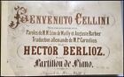 Hector BERLIOZ (Composer): Benvenuto Cellini 1st Edn Inscribed to Ernest REYER