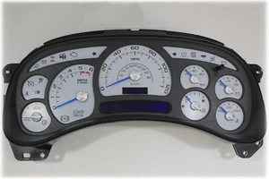 2003 2004 2005 06 CHEVY SUBURBAN COMPLETE WHITE CUSTOM CLUSTER FACTORY REMAN BS - Foto 1 di 2
