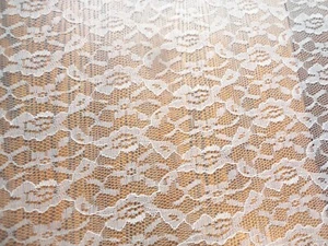 Tela Encaje Crema Floral Para Coser-Ropa-Cortinas-Manteles 3 Yardas 55" W - Imagen 1 de 2