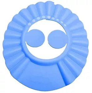 Shower Cap Bathing | with Earshield Soft Adjustable Visor Hat Safe BLUE - Picture 1 of 8
