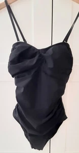 Bonprix Damen schwarz gerafft wattiert Shapewear Badeanzug Größe 14 neu mit Etikett - Bild 1 von 8