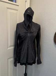 Lululemon Run in the Sun Pullover Hoodie Gray Womens 12 Thumbholes Ponytail Hole - Picture 1 of 11
