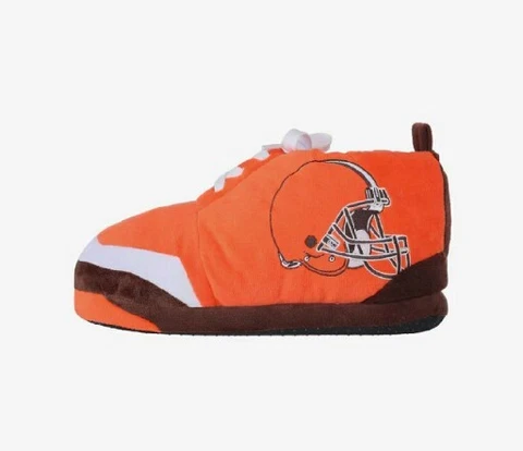 CLEVELAND BROWNS PLUSH SNEAKER STYLE SLIPPERS NEW OLD STOCK SIZE XL *NEW* Cover