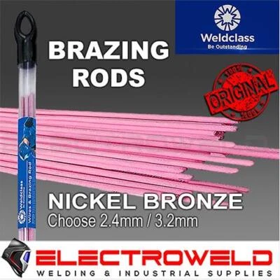 10x 2,4 mm, 3,2 mm WELDCLASS Níquel Bronce Fundente Recubierto Varillas de Soldadura Soldadura Plata Foto 1 de 3