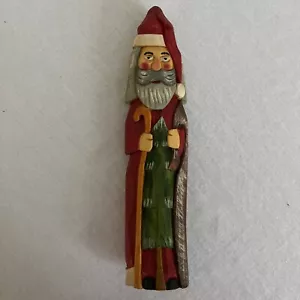 Handbemalter polnischer Holz geschnitzter Bleistift Weihnachtsmann Wesolych Swiat Dosenbaum 9 Zoll - Bild 1 von 6