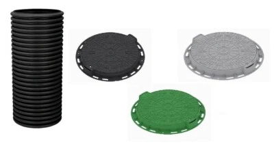 MARKENLOS Zisterne DN600 Sickerschacht Drainageschacht Deckel A15 Wellrohr Sickergrube