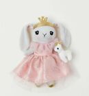 H&M Grey Bunny Rabbit in Pink Sparkle Dress ~ Soft Comforter Toy Crown Reindeer