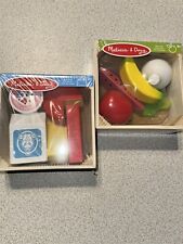 Melissa & Doug Food Groups Wooden Pieces and 2 Crates, Multi - Play Food New