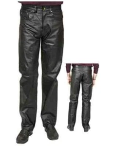 Faux Leather Jeans Pleather Mens Adult Halloween Costume Accessory 2 COLORS - Picture 1 of 6
