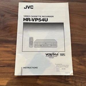 JVC HR-VP54U VCR Video Cassette Recorder VHS Instruction Manual - Picture 1 of 2