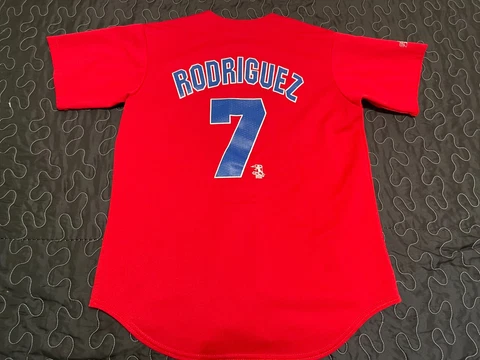 Vtg Majestic Ivan Pudge Rodriguez #7 Texas Rangers Jersey Mens Adult Medium Red Cover