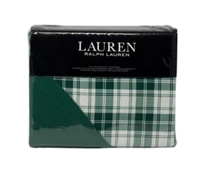 RALPH LAUREN FULL QUEEN Flannel Duvet Cover Set Ulster Plaid Emerald Green R$270 - Picture 1 of 3