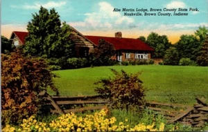 Postkarte Abe Martin Lodge Brown County State Park Nashville Indiana IN verschickt - Bild 1 von 2