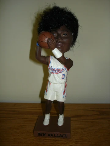 Ben Wallace Detroit Pistons Bobblehead with hair New Never Used Cover