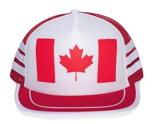 Canada Canadian Flag Hat Classic 3 Stripe Cap Truckers Adult One-Size Vintage - Picture 1 of 3