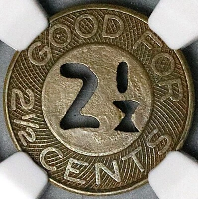 1920s NGC MS 61 Shanghai China 2.5 cents Omnibus Token Bus Coin (24021503C) - Image 1 of 4