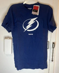 Reebok Face Off Apparel SLD TEE SS Blue Tampa Bay Lightning NHL Small T-Shirt S - Picture 1 of 4