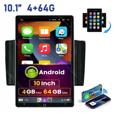 4+64G Apple CarPlay Android 13 Rotatable Car Stereo Radio MP5 BT GPS WIFI 2 Din - Image 1 of 4