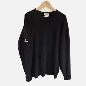 Maglione Glenbrae Spiral Taglia Large Lana Merino Nero Logo Ricamato Girocollo * - Foto 1 di 5