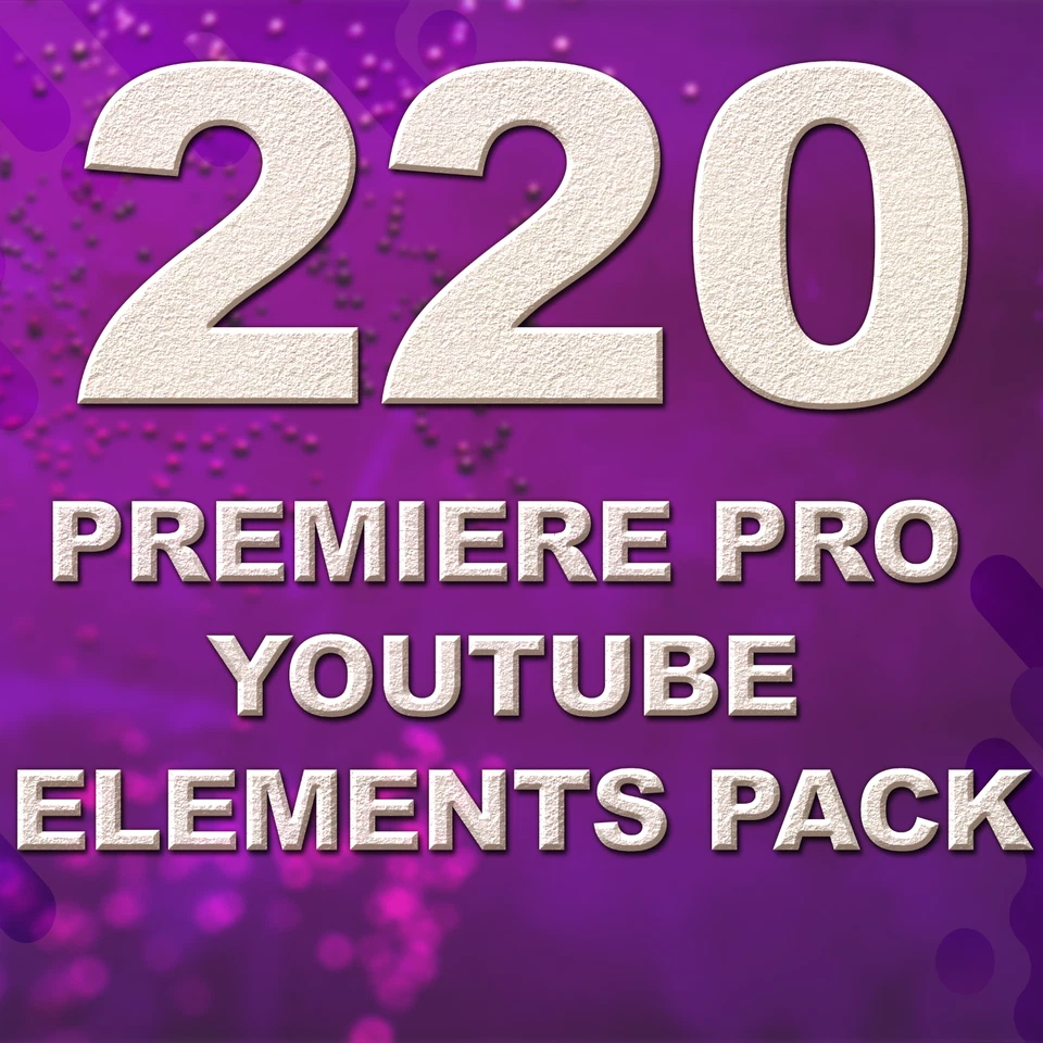 220 Premiere Pro YouTube Elements Pack con entrega pasada - Imagen 1 de 1