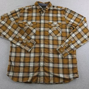 Camisa Carhartt Para Hombres XL Alta Marrón A Cuadros Resistente Flex Calce Relajado Manga Larga A Presión - Imagen 1 de 12
